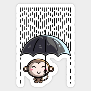 The Umbrella Chimpanzee Sticker